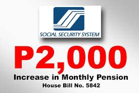 P2,000 SSS Pension Increase (House Bill 5842) .